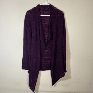 Sparkly Semi-Sheer Knitted Purple Cardigan from Express - Size S